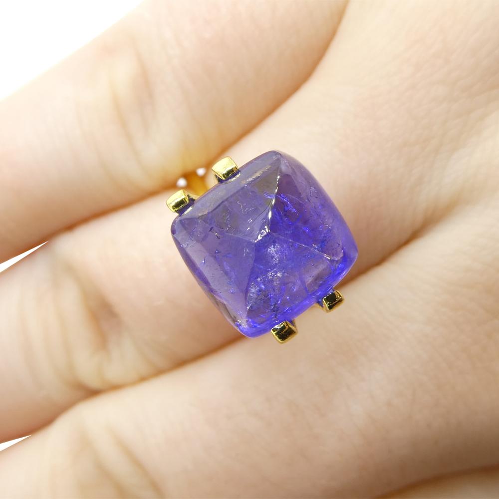 Description:

Gem Type: Tanzanite 
Number of Stones: 1
Weight: 8.07 cts
Measurements: 11.04 x 10.95 x 7.40 mm mm
Shape: Cushion Sugarloaf Double Cabochon
Cutting Style Crown: 
Cutting Style Pavilion:  
Transparency: Transparent
Clarity: Moderately
