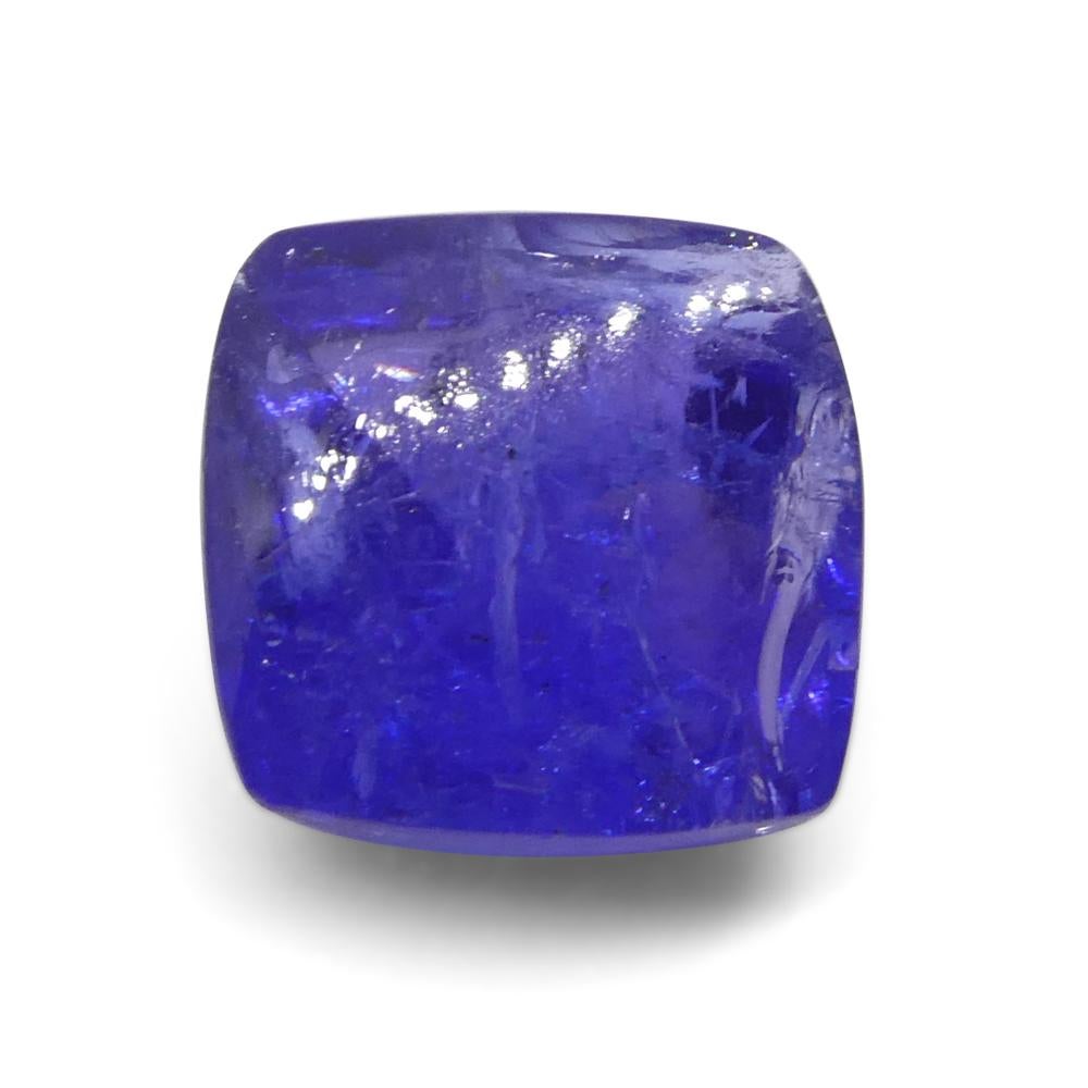 Women's or Men's 8.07ct Cushion Sugarloaf Double Cabochon Violet Blue Tanzanite from Tanzania For Sale