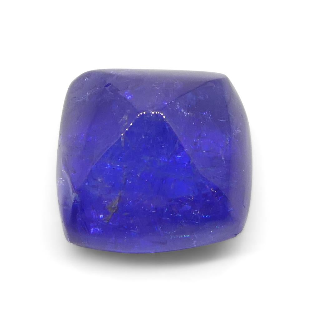 Women's or Men's 8.07ct Cushion Sugarloaf Double Cabochon Violet Blue Tanzanite from Tanzania For Sale
