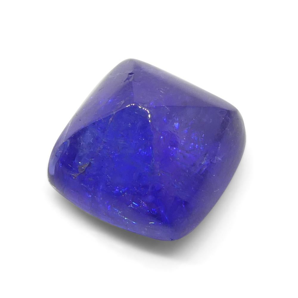 8.07ct Cushion Sugarloaf Double Cabochon Violet Blue Tanzanite from Tanzania For Sale 1