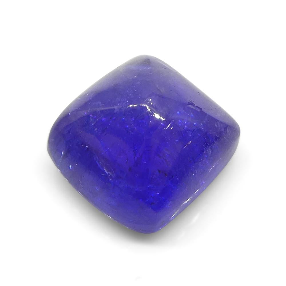 8.07ct Cushion Sugarloaf Double Cabochon Violet Blue Tanzanite from Tanzania For Sale 2