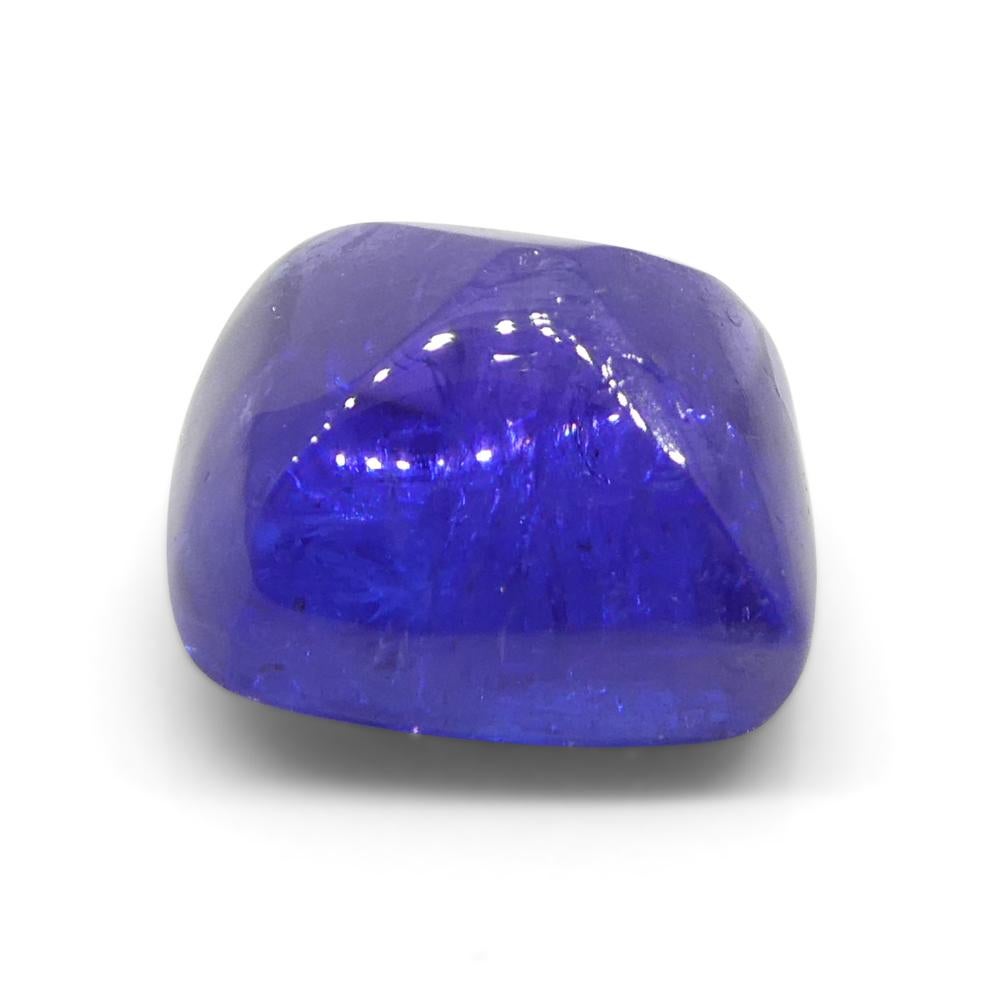 8.07ct Cushion Sugarloaf Double Cabochon Violet Blue Tanzanite from Tanzania For Sale 3