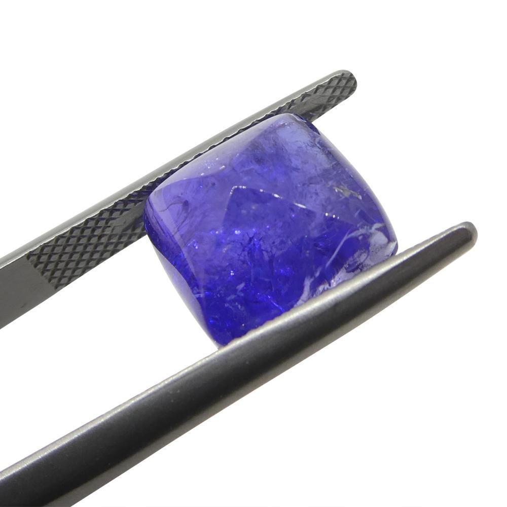 8.07ct Cushion Sugarloaf Double Cabochon Violet Blue Tanzanite from Tanzania For Sale 4