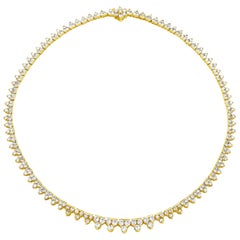 8.08 Carat Cluster Diamond Tennis Necklace