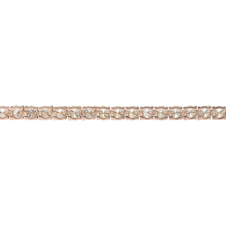 8.08 Carat Diamond 18 Karat Solid Rose Gold Bracelet For Sale at ...