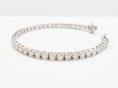 CLEARANCE, 14K White Gold 8.08ct Natural Diamond Tennis Bracelet by Brillante