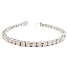 CLEARANCE, 14K White Gold 8.08ct Natural Diamond Tennis Bracelet by Brillante