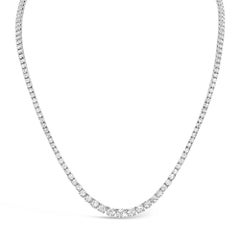 Roman Malakov 8.08 Carats Total Round Brilliant Cut Diamond Riviera Necklace