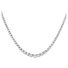 Roman Malakov 8.08 Quilates Total Diamante Redondo Corte Brillante Collar Riviera
