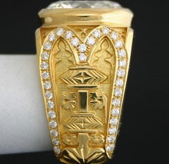 8.08 ct Round Diamond GIA N VS2 Ring Mens Custom Unique Mens Ring!  Big, Large.