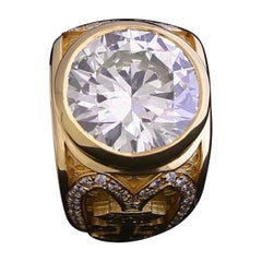 8,08 ct Diamante rotondo GIA N VS2 Anello da uomo Anello da uomo unico e personalizzato!  Grande, Grande.