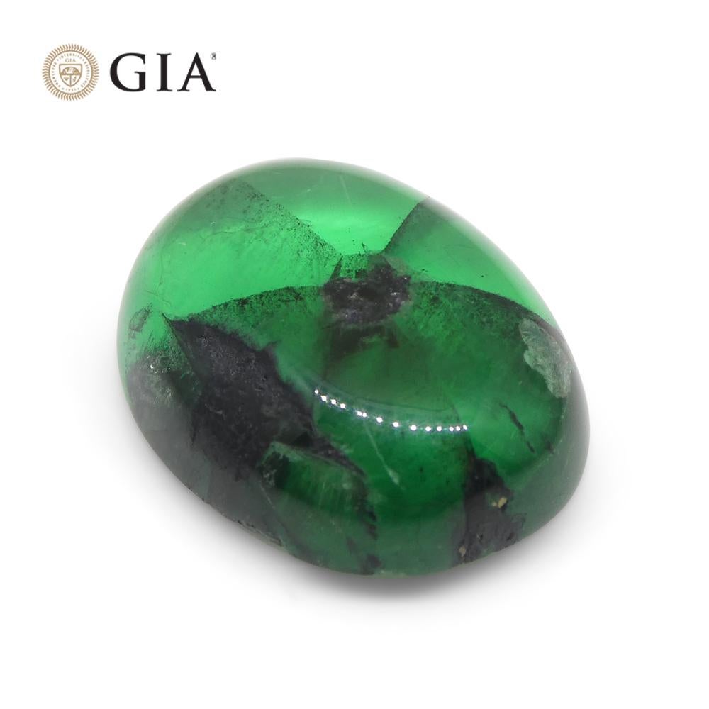 8.08ct Oval Green And Black Trapiche Emerald GIA Certified Colombia For Sale 4