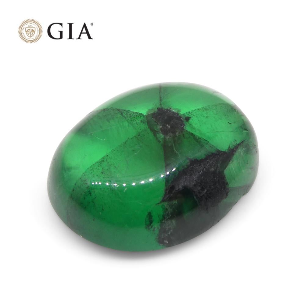 8.08ct Oval Green And Black Trapiche Emerald GIA Certified Colombia For Sale 5
