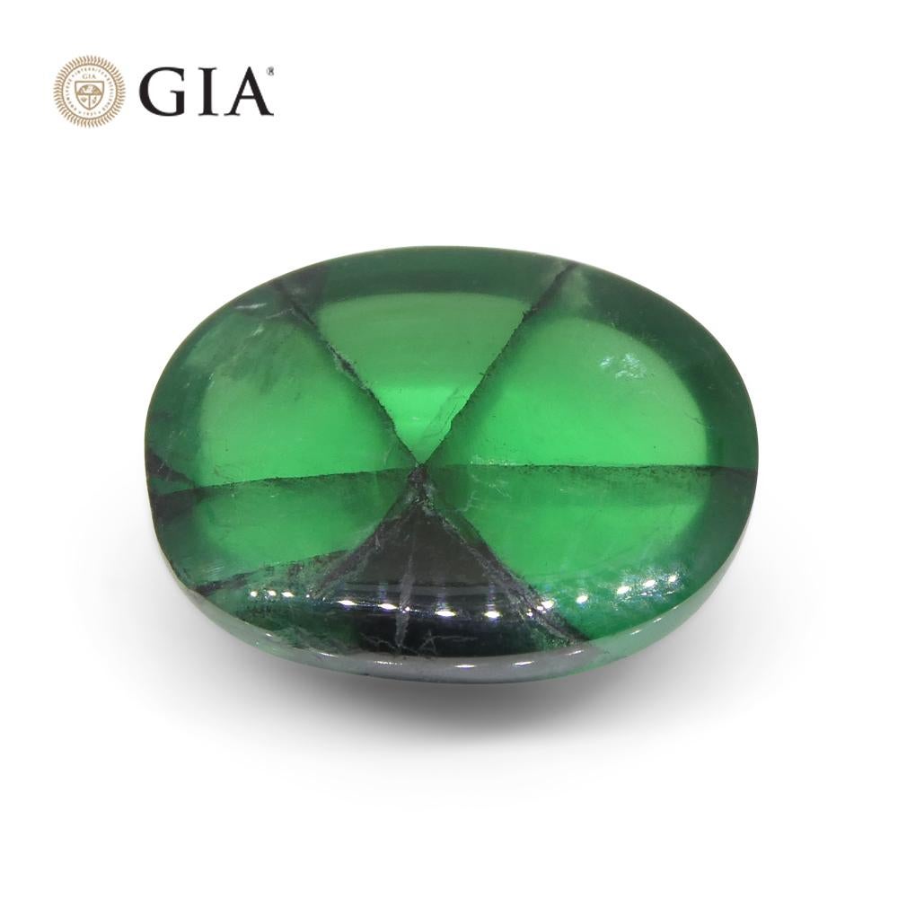 8.08ct Oval Green And Black Trapiche Emerald GIA Certified Colombia For Sale 6