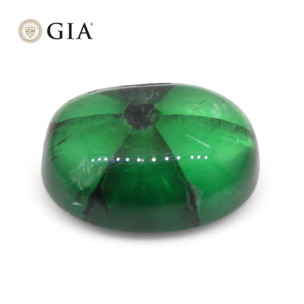 8.08ct Oval Green And Black Trapiche Emerald GIA Certified Colombia In New Condition For Sale In Toronto, Ontario