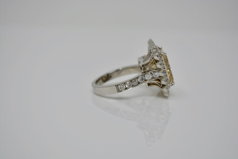 8.09 Carat Light Brown Princess Cut Diamond Cocktail Ring in Platinum ...