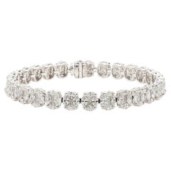 8.09ctw Illusion Oval Diamond Tennis Bracelet