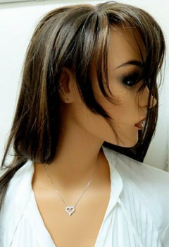 .80 Carat Heart Natural Diamonds Necklace 14 Karat