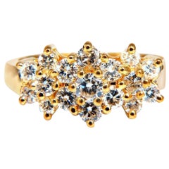 .80ct Natural Diamonds Cluster Ring 14kt.*