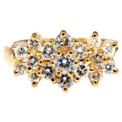 .80ct Natural Diamonds Cluster Ring 14kt.