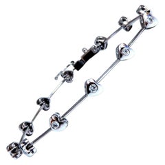 .80ct Natural Diamonds Heart Link Bracelet 14kt*