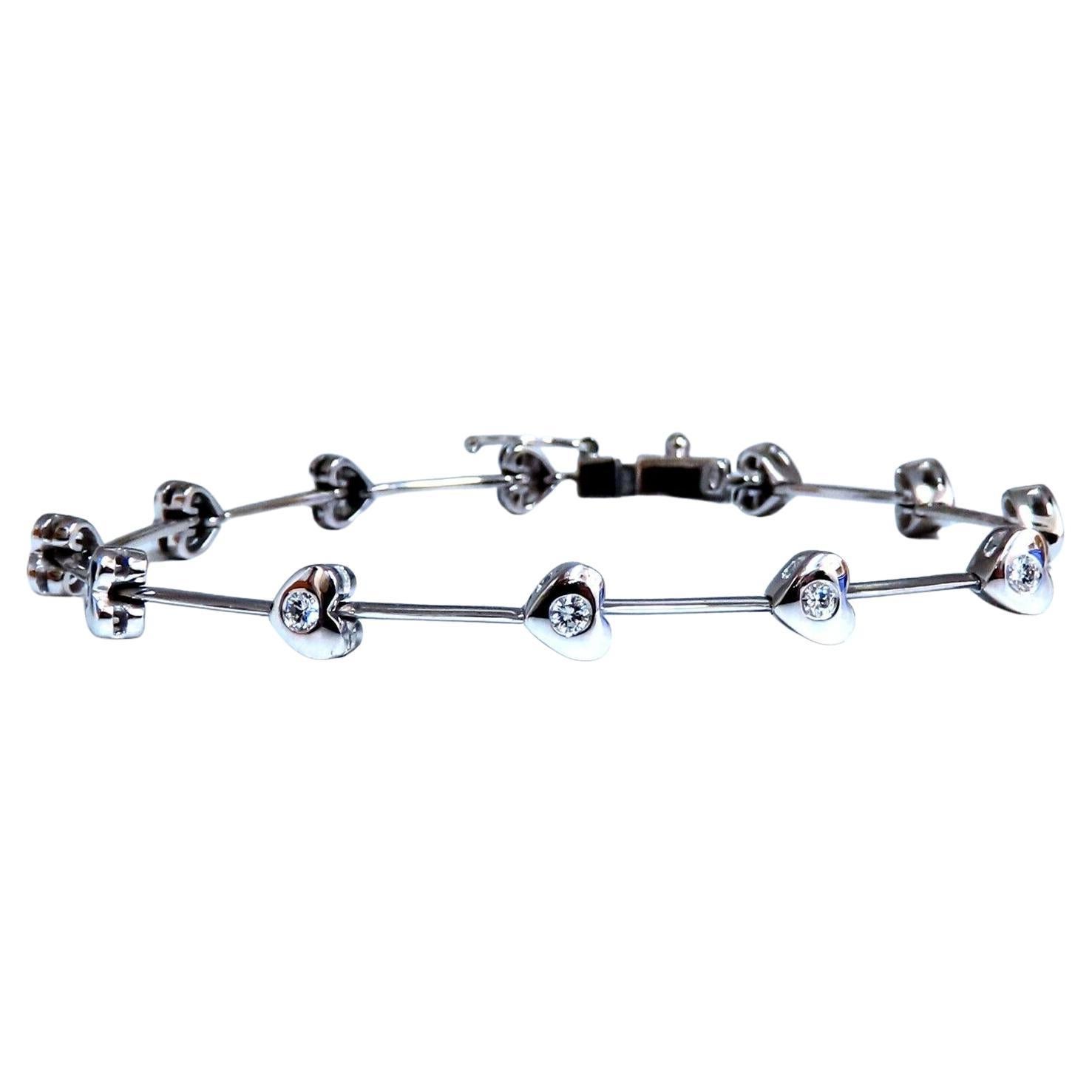 .80ct Natural Diamonds Heart Link Bracelet 14kt