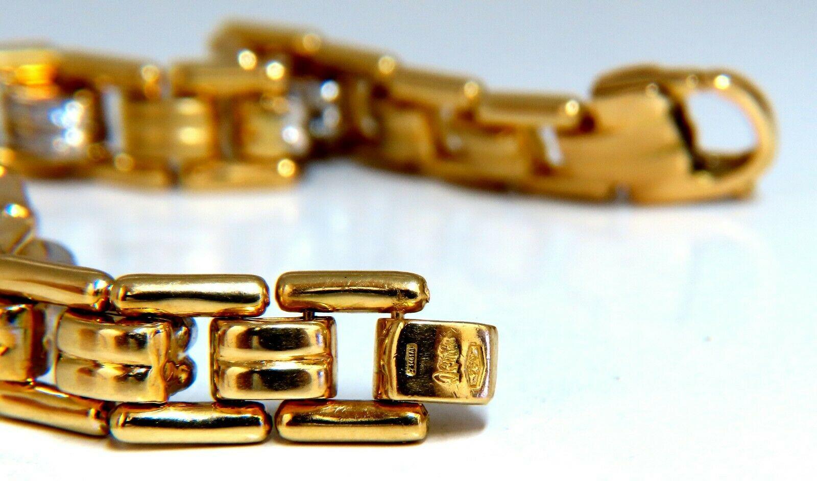 Round Cut .80 Carat Natural Masculine Mod Durable Hinged Bracelet 14 Karat For Sale