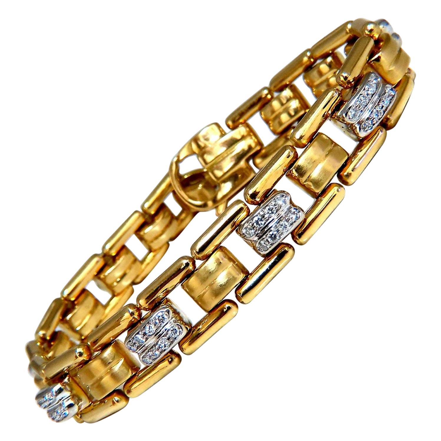 .80 Carat Natural Masculine Mod Durable Hinged Bracelet 14 Karat