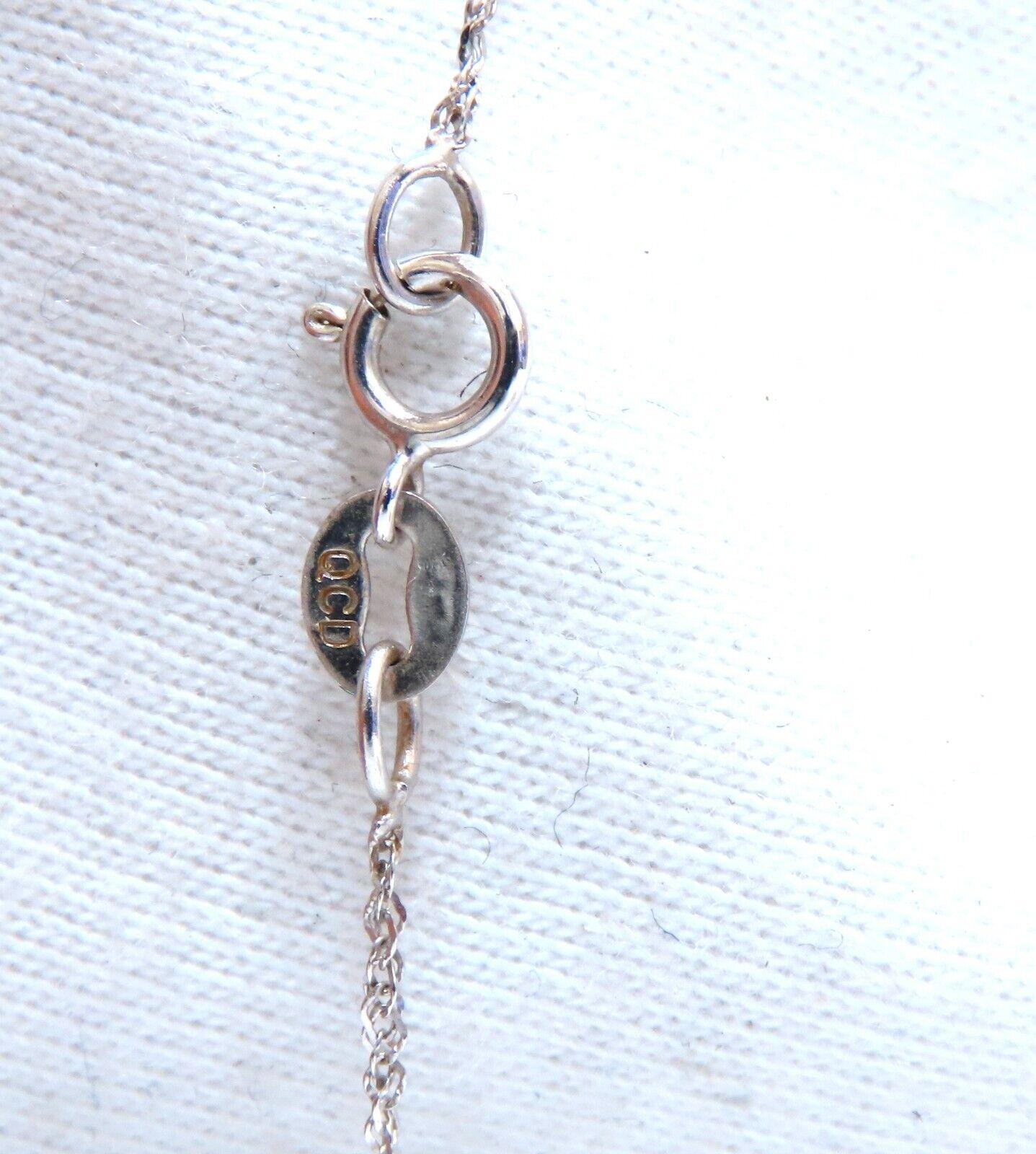 Women's or Men's .80ct Natural Princess Cuts and Rounds Diamonds Slope Pendant Necklace 14kt Zen For Sale