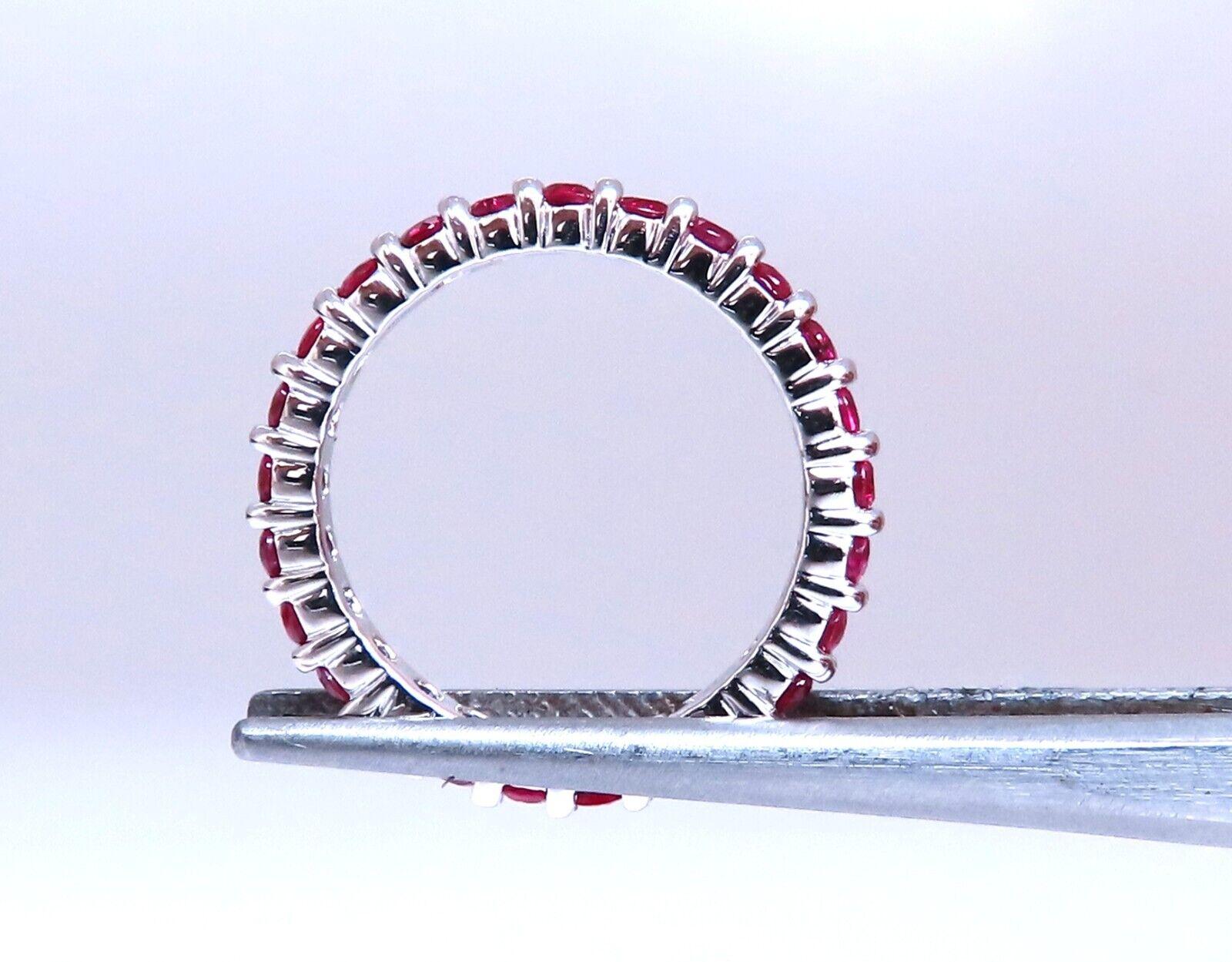 .80ct Natural Ruby Eternity Ring 14kt Gold Size 6 In New Condition For Sale In New York, NY