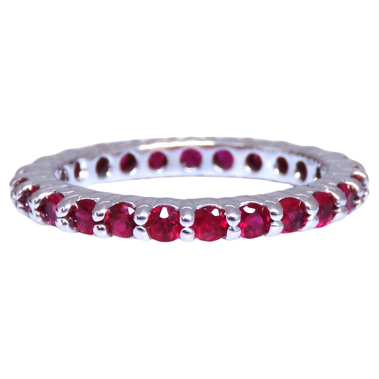 .80ct Natural Ruby Eternity Ring 14kt Gold Size 6 For Sale