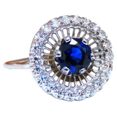 .80ct Zafiro Natural Diamantes Anillo de Cóctel 14kt*