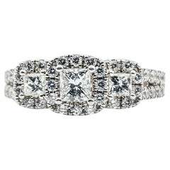 .80ctw Princess Cut Diamond Ring In White Gold 