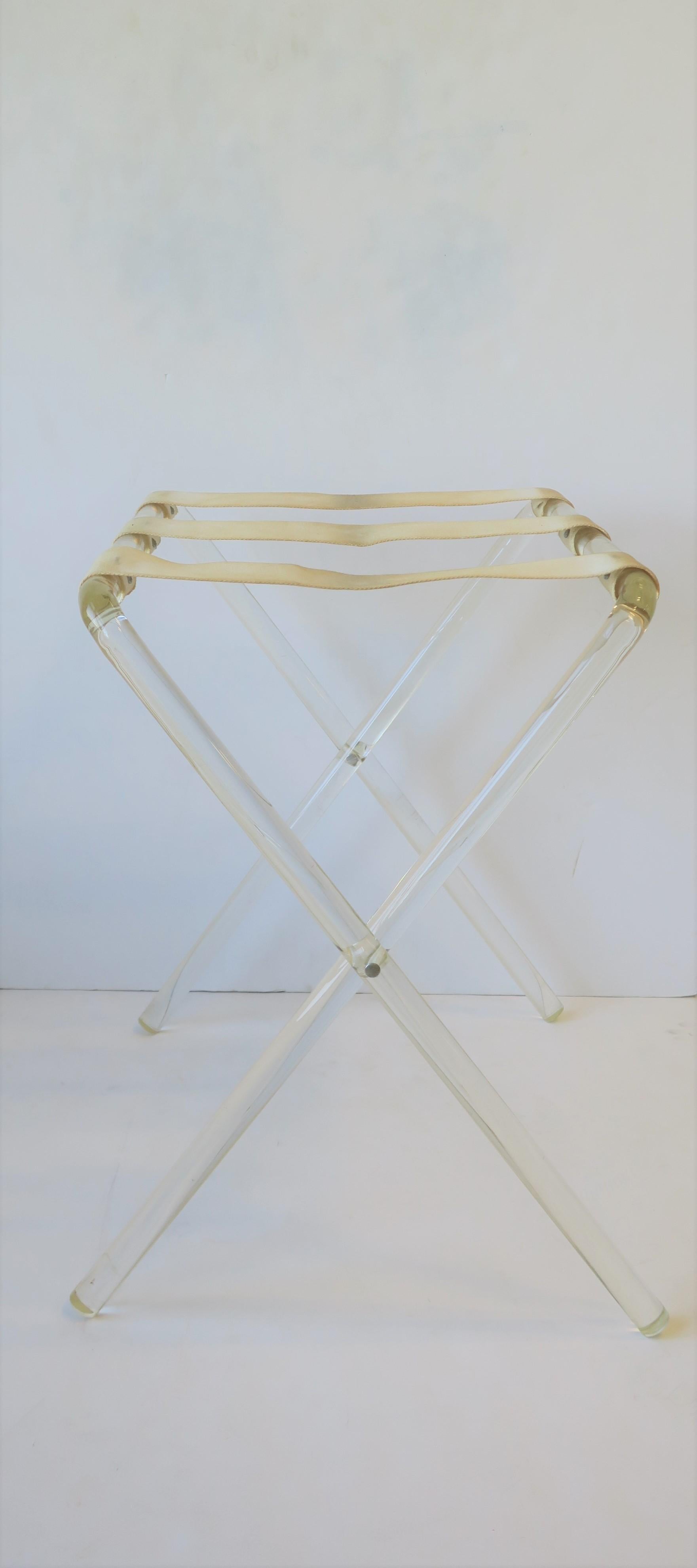 Modern Lucite Folding Luggage Rack or Stand In Good Condition In New York, NY