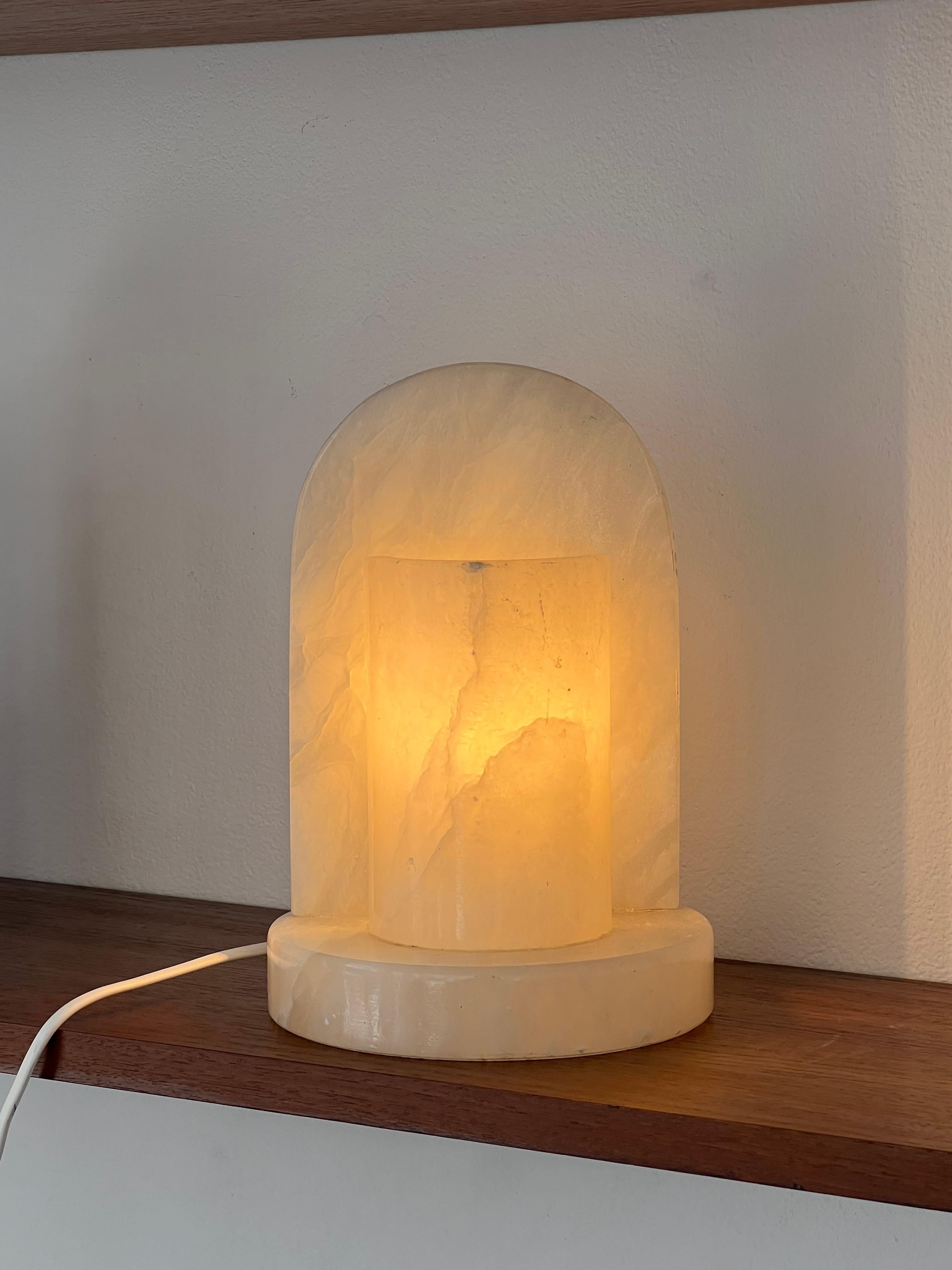 80s Alabaster Table Lamp For Sale 4