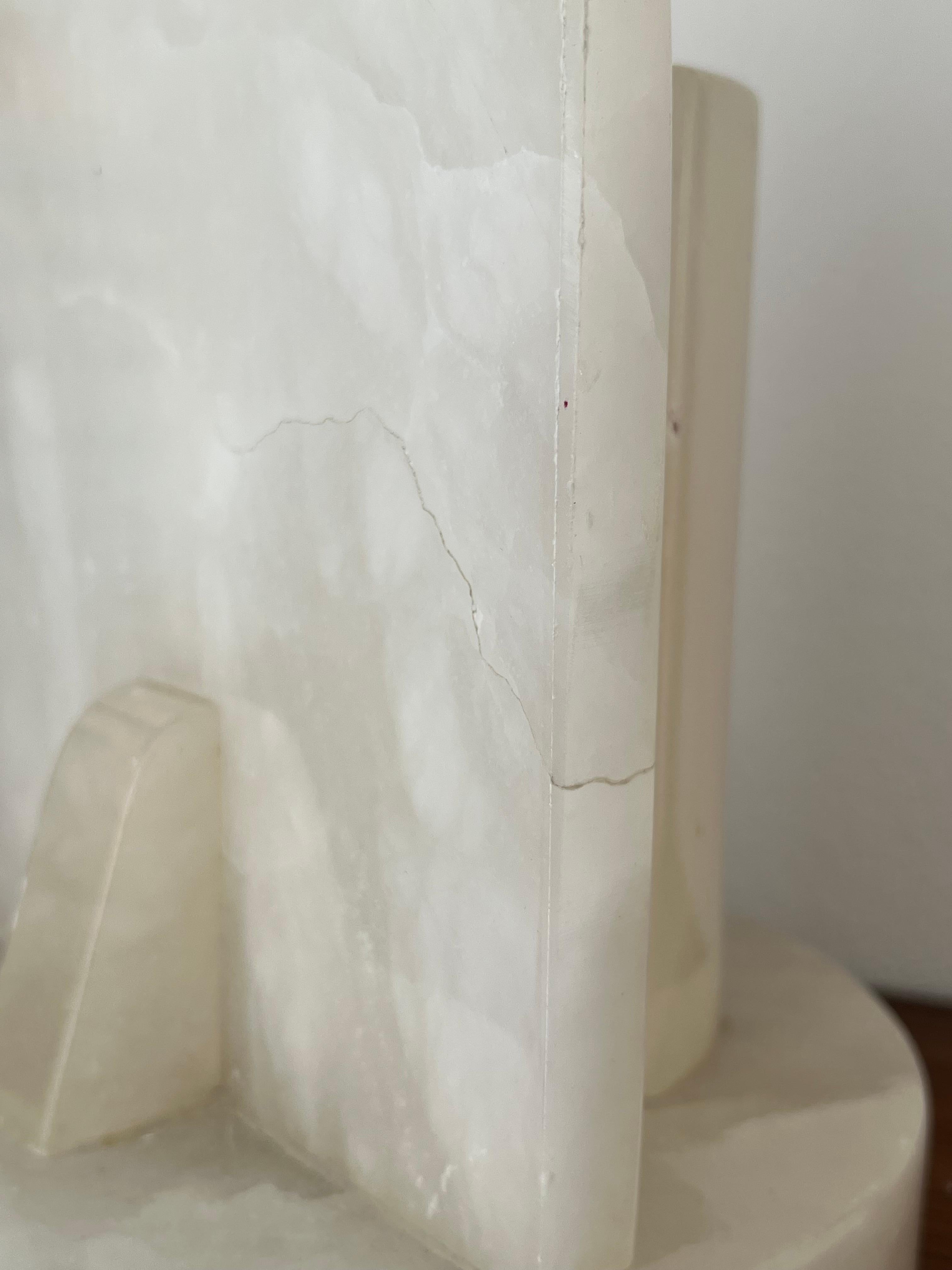 French 80s Alabaster Table Lamp For Sale