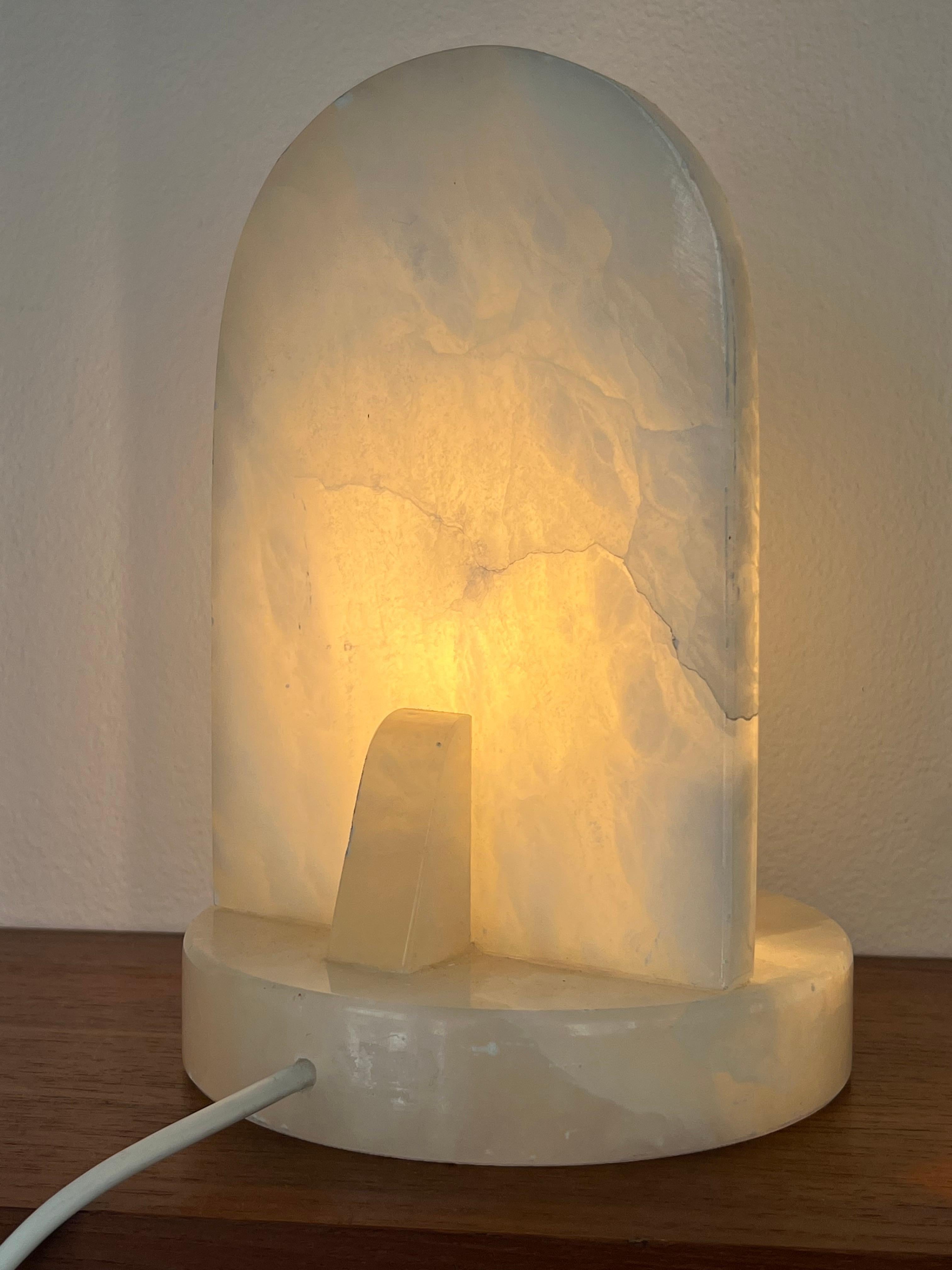 80s Alabaster Table Lamp For Sale 2
