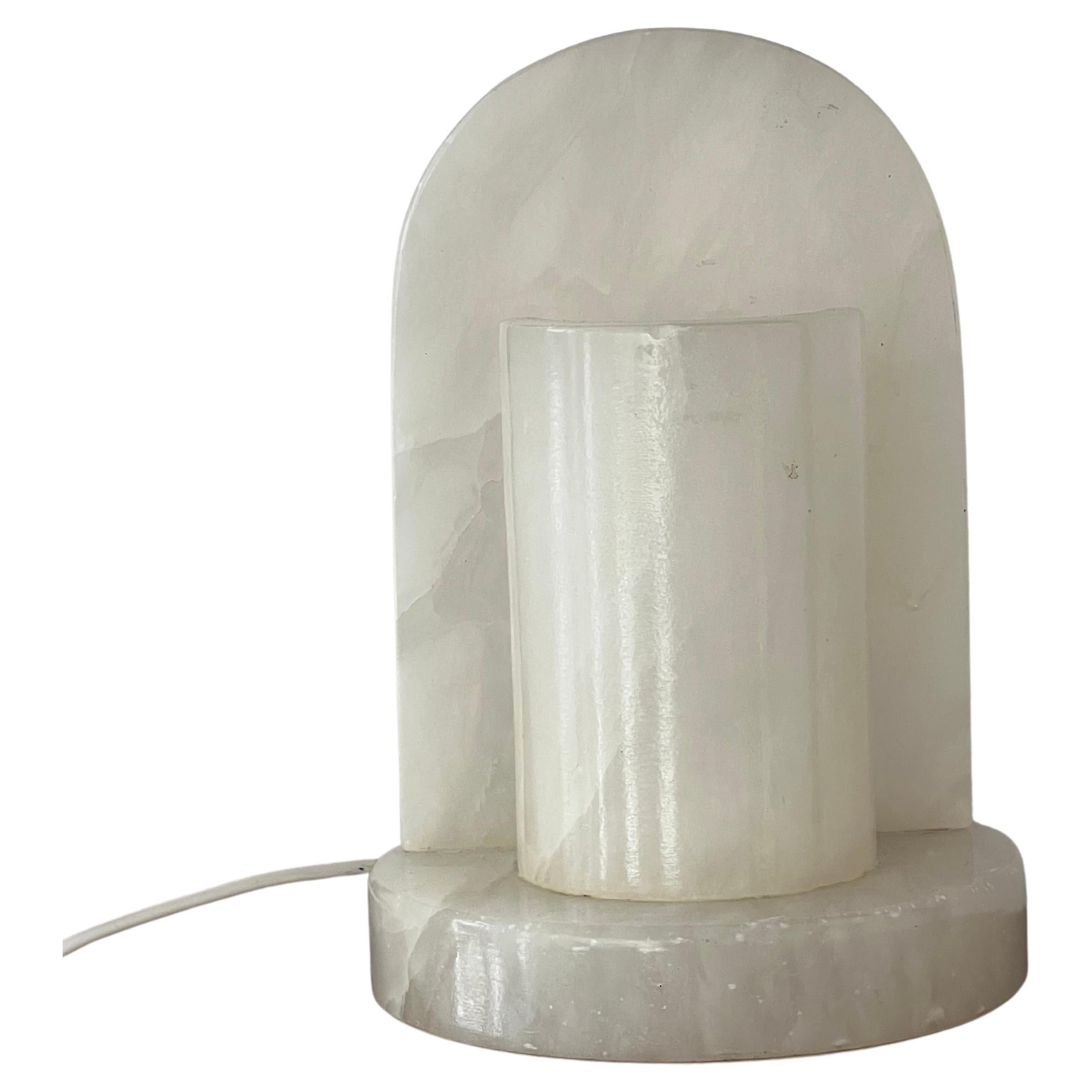 80s Alabaster Table Lamp For Sale