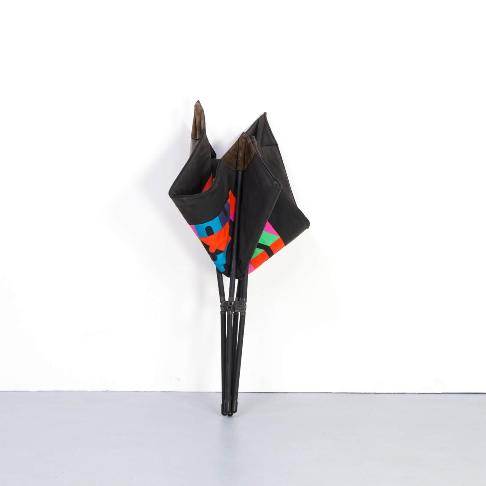 Fabric 1980s Alberto Salviati & Ambrogio Tresoldi “Miamina” Chair for Saporiti For Sale