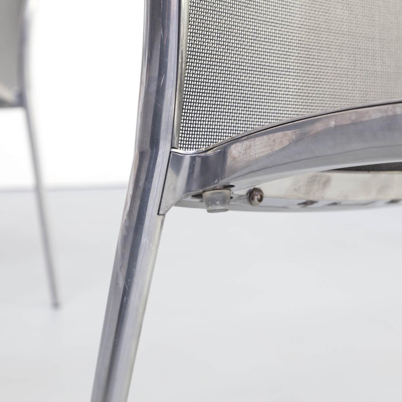 1980s Aluminium and Netwaeve Dining Chairs for Zanotta, Set of 6 For Sale 5