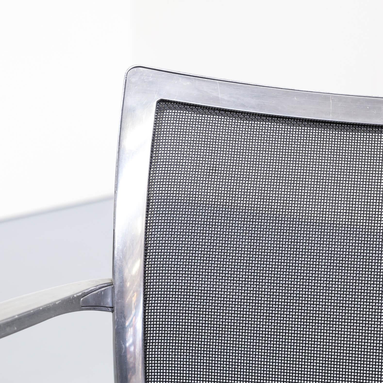 1980s Aluminium and Netwaeve Dining Chairs for Zanotta, Set of 6 For Sale 6