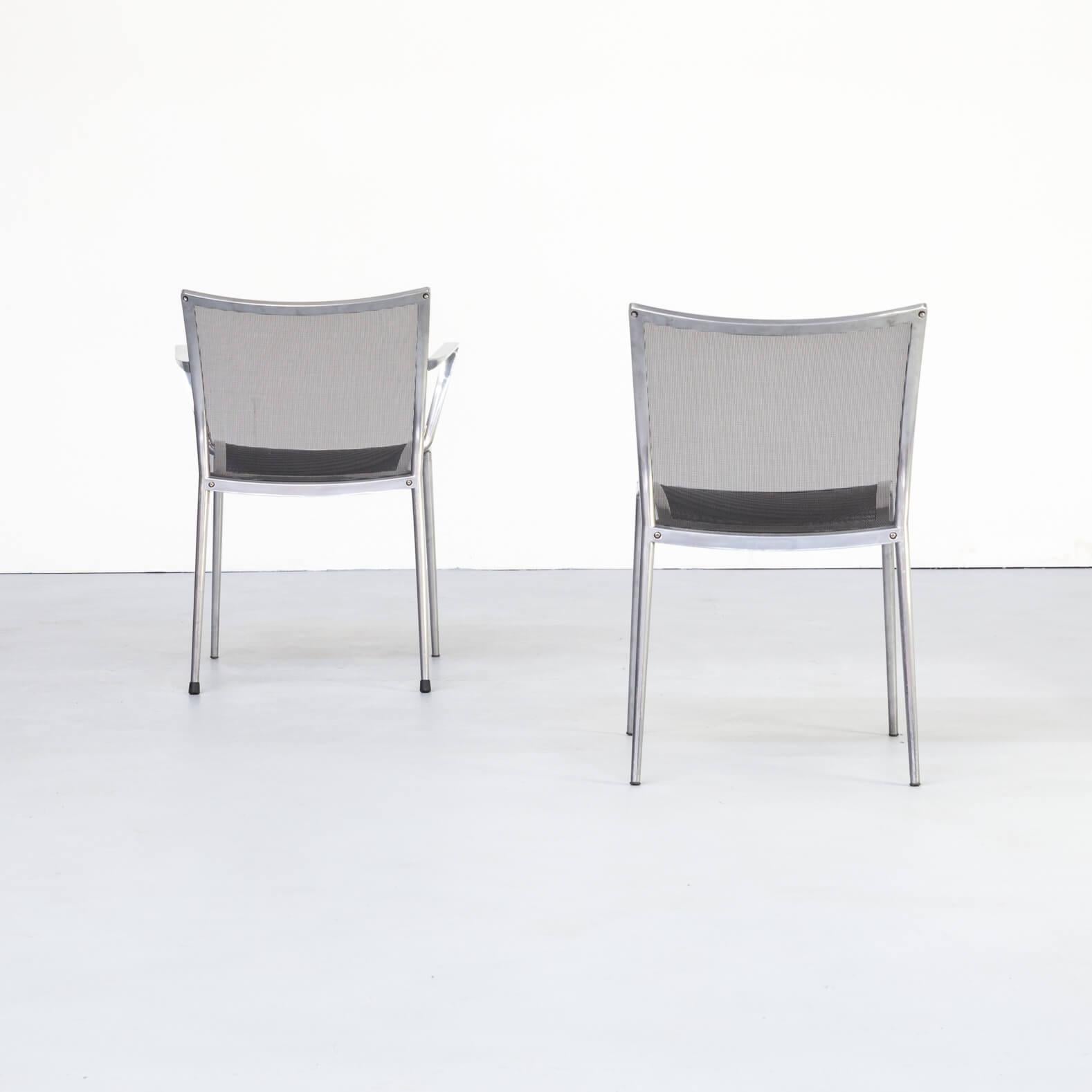 1980s Aluminium and Netwaeve Dining Chairs for Zanotta, Set of 6 For Sale 2