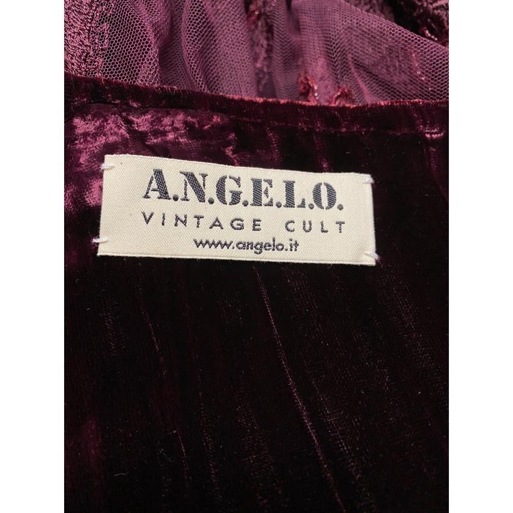 80s A.N.G.E.L.O. Vintage Cult burgundy cotton and viscose skirt 1