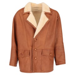 80s A.N.G.E.L.O. Vintage Cult camel-colored sheepskin jacket with contrasting