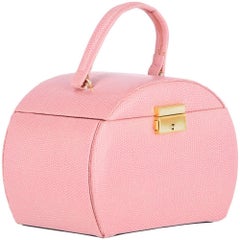80s A.N.G.E.L.O. Vintage Cult pink plastic beauty case with crocodile texture