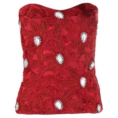 80s A.N.G.E.L.O. Vintage Cult red silk and lurex top