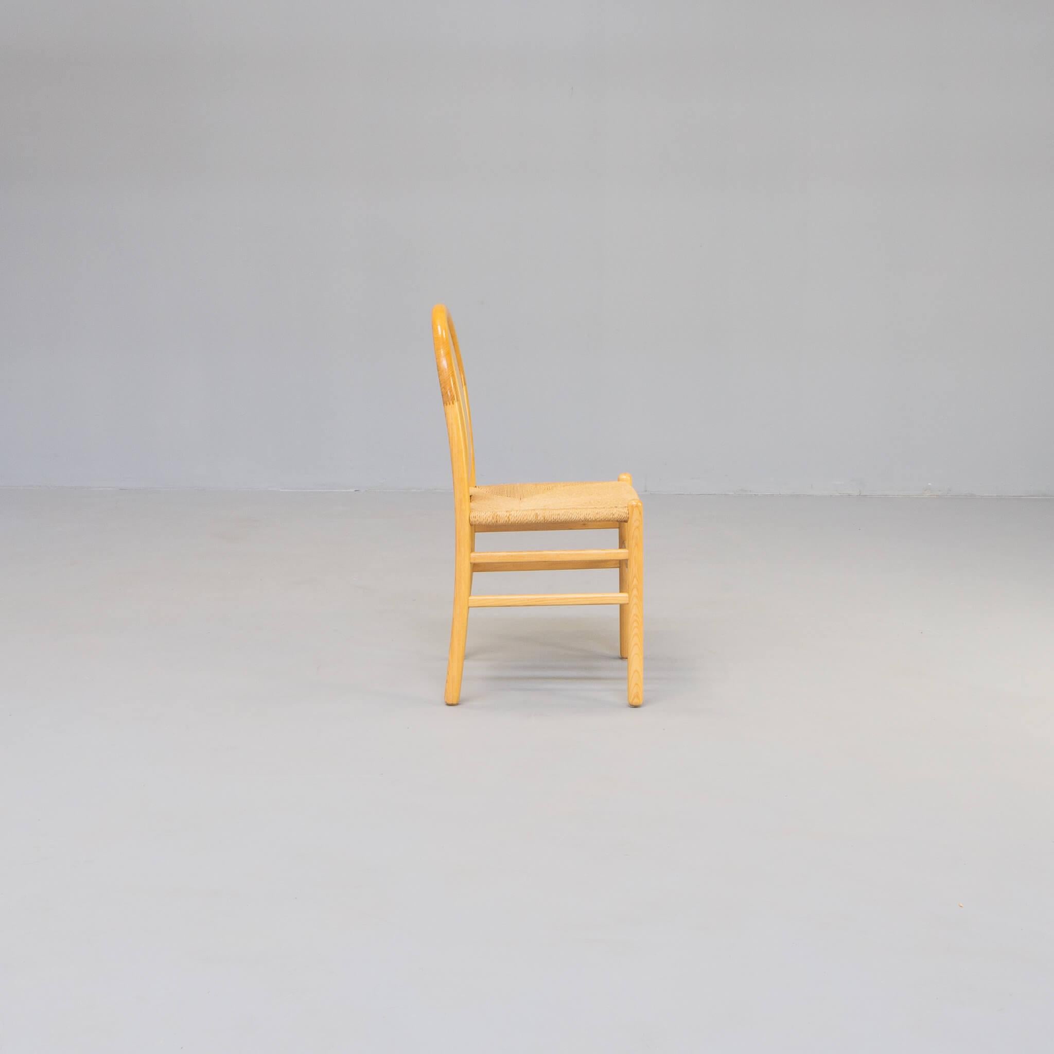 80s Annig Sarian round bend wooden dining chair for Tisettanta set/6 In Good Condition In Amstelveen, Noord