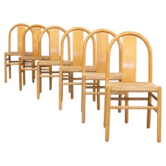 80s Annig Sarian round bend wooden dining chair for Tisettanta set/6