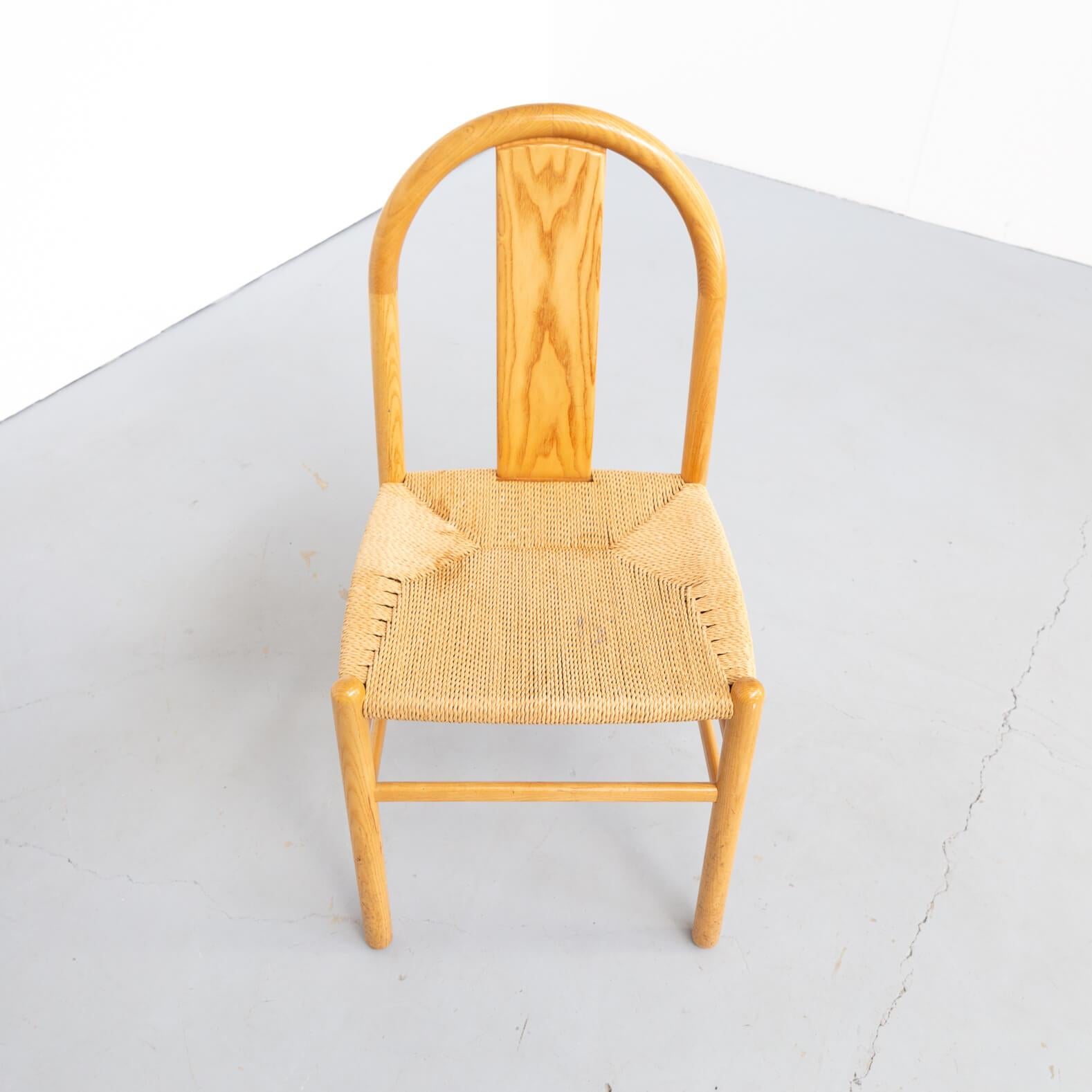80er Jahre Annig Sarian Runder Esszimmerstuhl aus Holz für Tisettanta, 8er-Set im Angebot 5