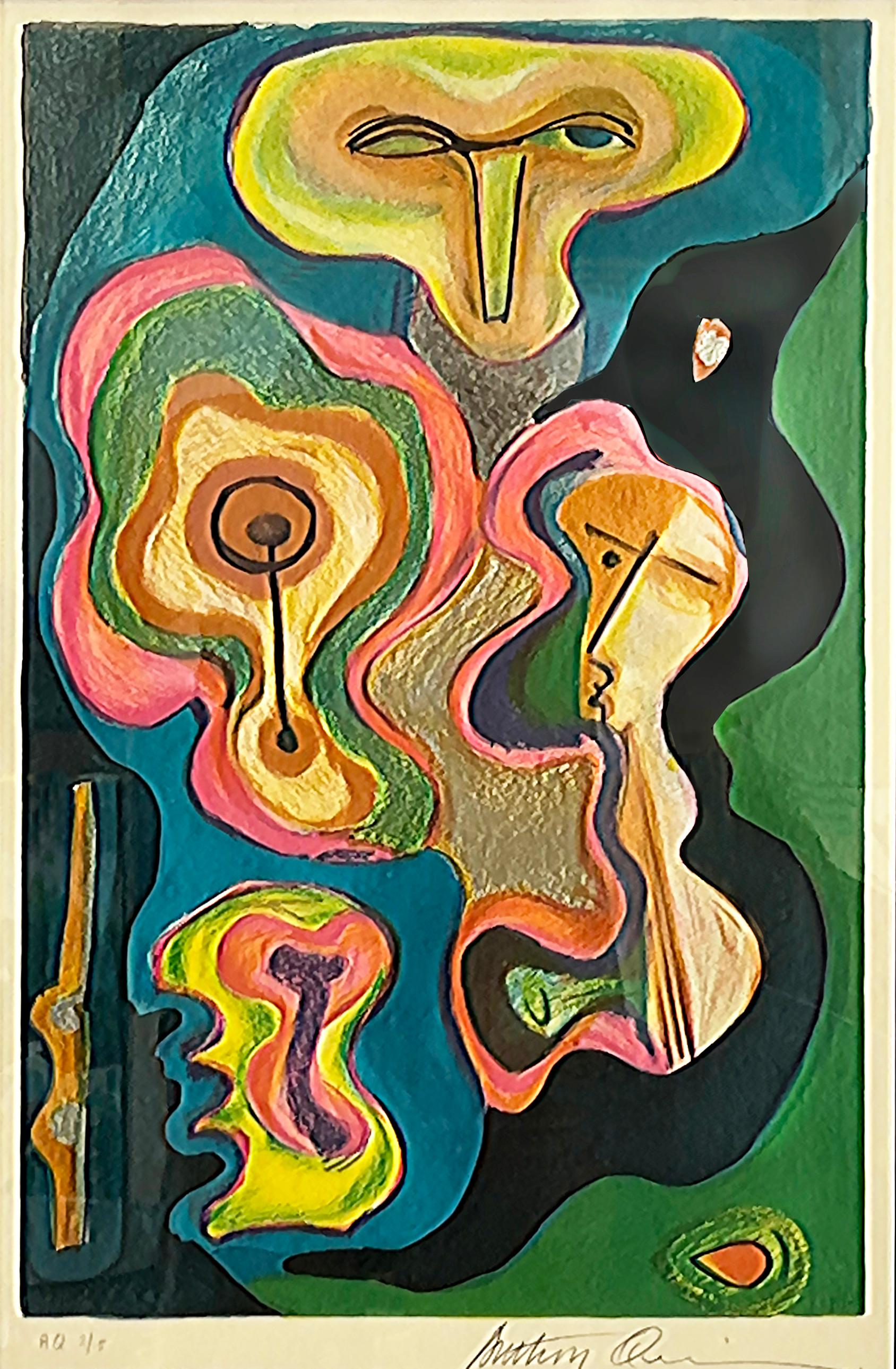 80s Anthony Quinn Abstract Signed Limited Edition Lithograph 2/15 Tribal Series

Offered for sale is an original abstract Lithograph but the world-famous actor Anthony Quinn. The limited edition lithograph is signed by the artists and numbered 2/15